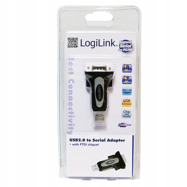 LogiLink AU0034 USB til seriel adapter med FTDI chip, sort