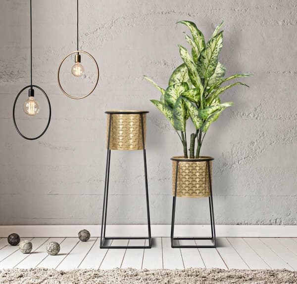 Ferretti Porte-vases élégant doré et noir