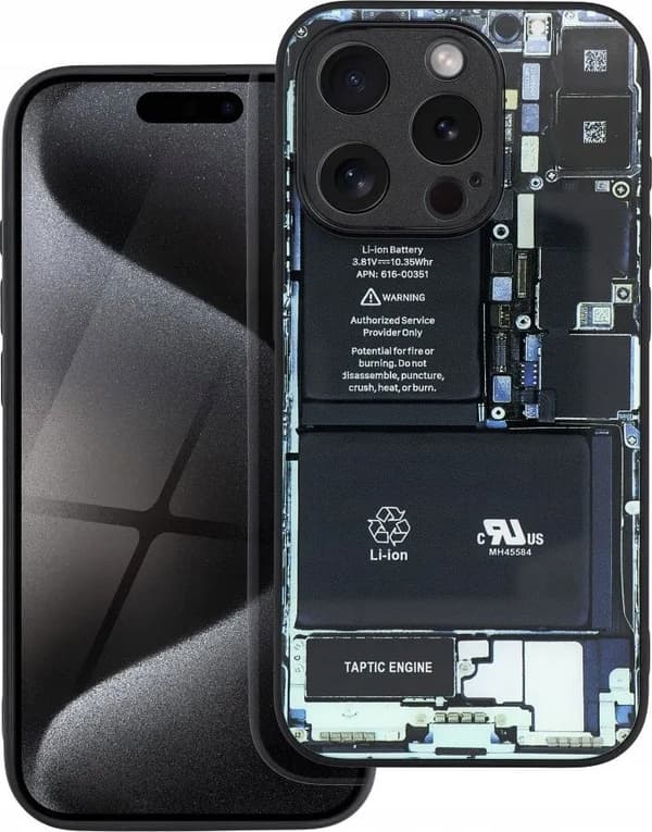 oem design 1 iPhone 15 Plus sort TPU og hærdet glas