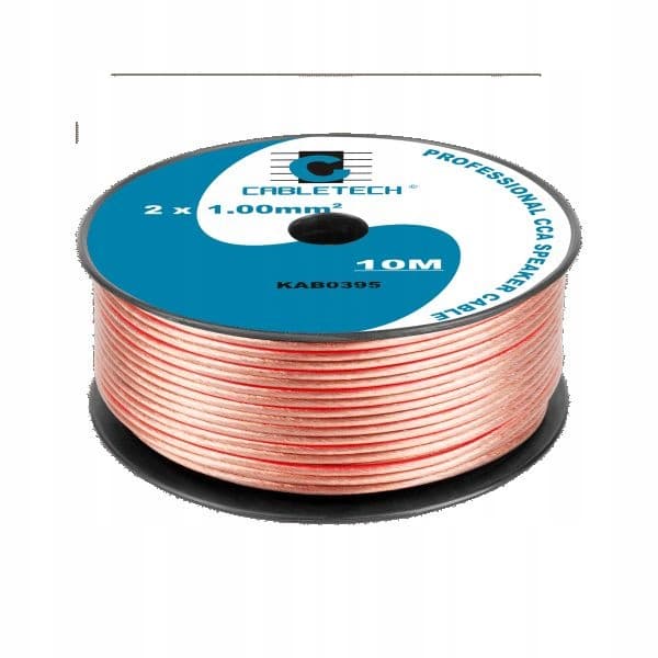 Cabletech kab0395 Läpinäkyvä kaiutinkaapeli 2x1mm 10m
