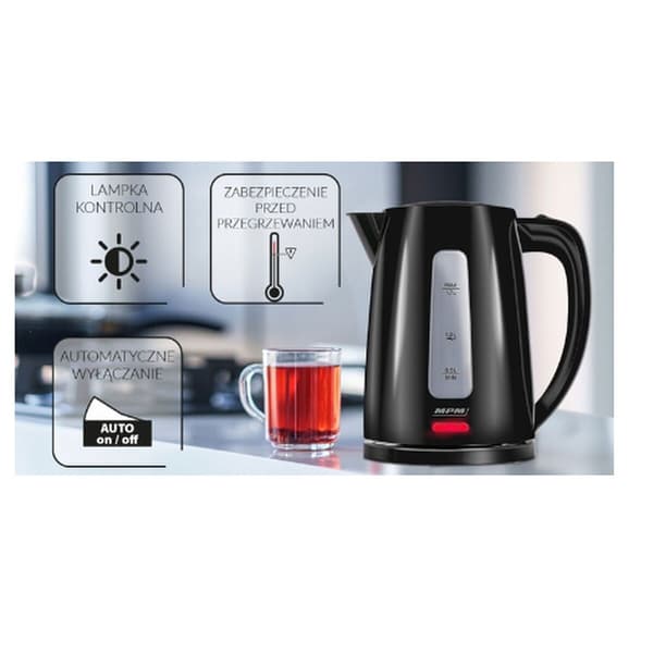 MPM MCZ-112 elektrisk kedel 1,7 liter sort