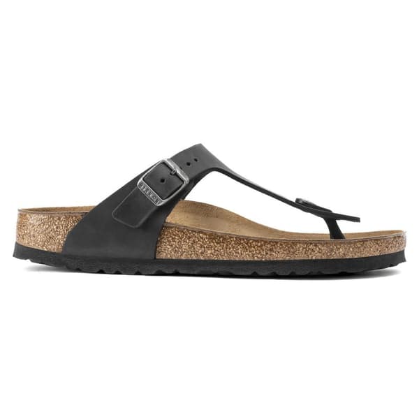 Birkenstock Gizeh flip-flops oiled leather svart