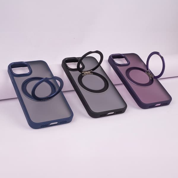Telforceone Mag Ring Rotating iPhone 12/12 Pro Telefoncover Lilla
