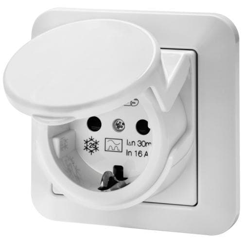 Gewiss Prise de courant RCD IP44 blanc