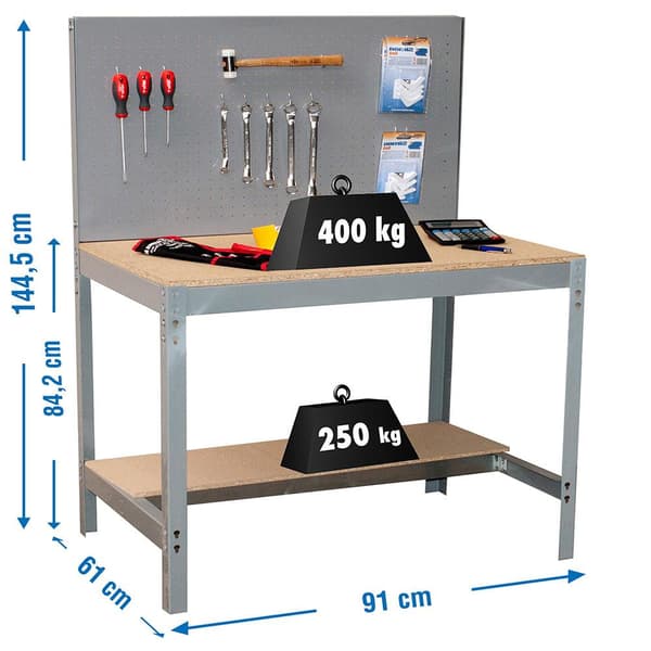 Simonrack bt2 900 arbejdsbænk Grå/Træ