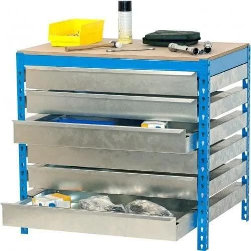 Simonrack bt5 box6 1500 arbejdsbænk blå/træ