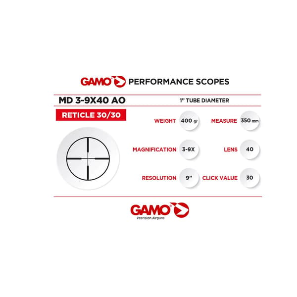 Gamo vemd39x40ao kikkert 3-9x40 sort