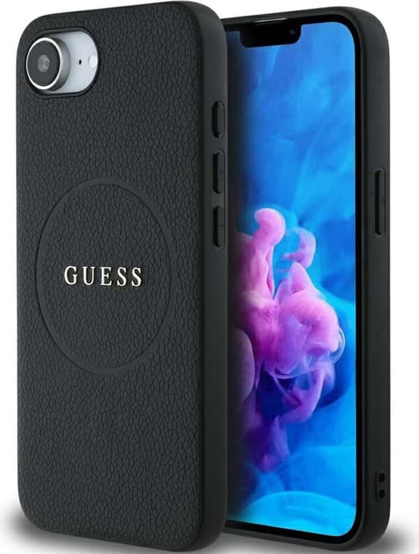Guess Grained Ring MagSafe iPhone 16 - Noir