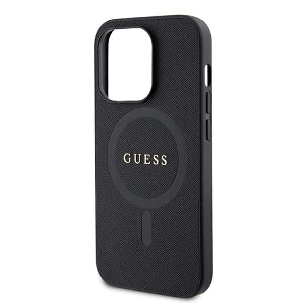 Guess Saffiano iPhone 15 Pro Max MagSafe musta