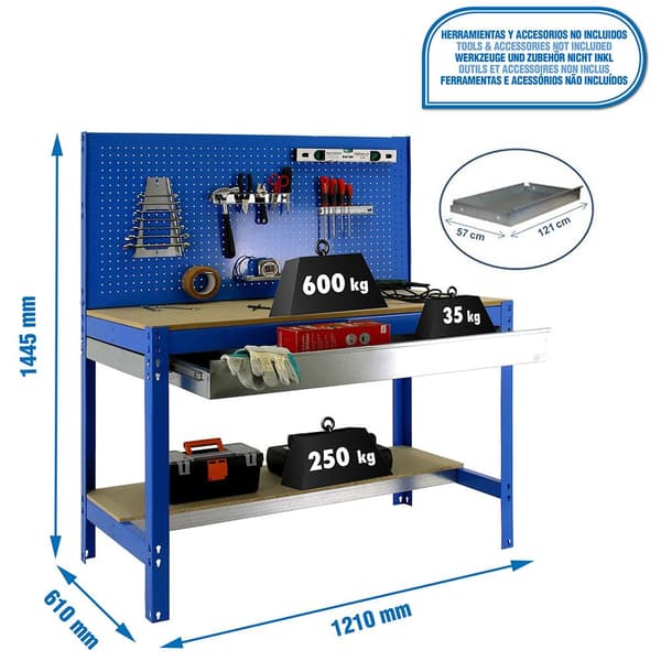Simonrack bt2 box 1200 blå/træ