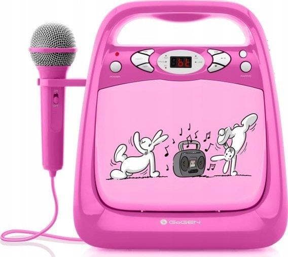 GoGen haut-parleur fun rose avec microphone inclus