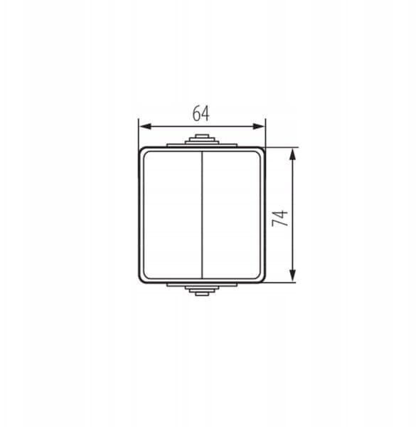 Kanlux tekno ip65gr 2g2w harmaa kaksoiskytkin