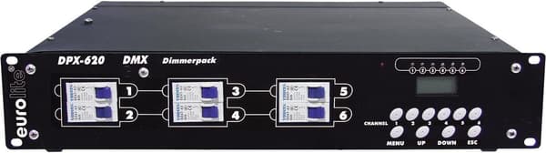 Eurolite dpx-620 DMX dimmerpack 6-kanal sort
