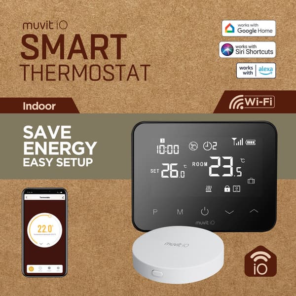 Muvit miosth001 smart termostat trådet sort