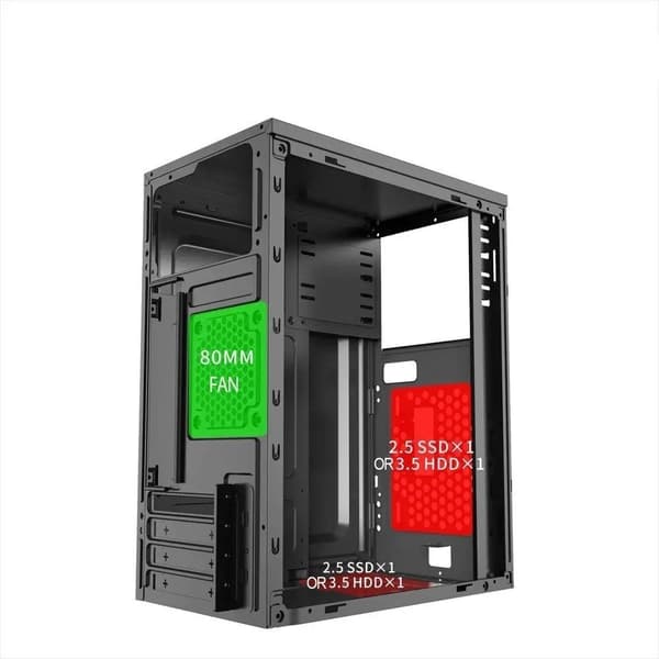 1stcool mc-step4-au-usb3 sort micro ATX PC-kabinet