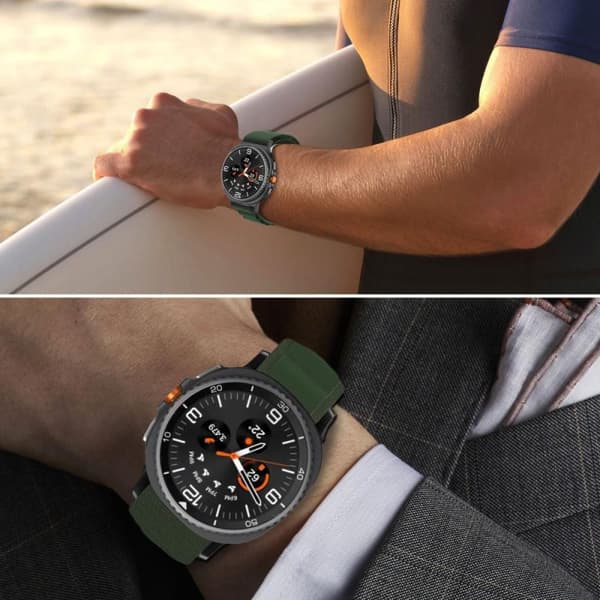 Tech-Protect Nylon Pro Strap til Samsung Galaxy Watch 8 / Classic - Armygrøn