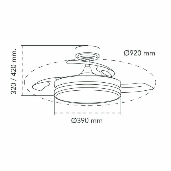 Cristalrecord moss mini kattotuuletin musta 46W