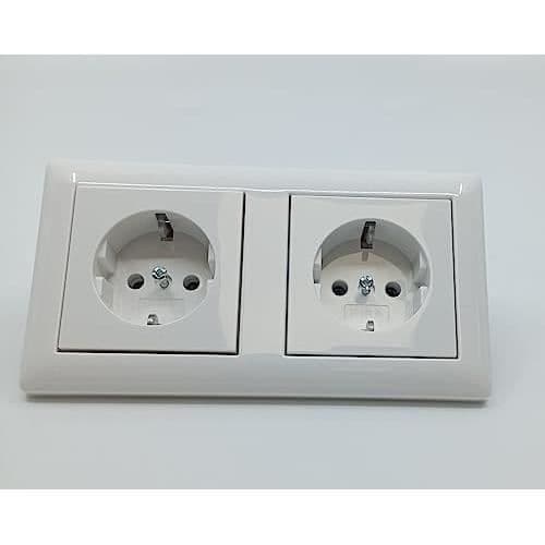 Gira 479303 dobbeltstik hvid blank
