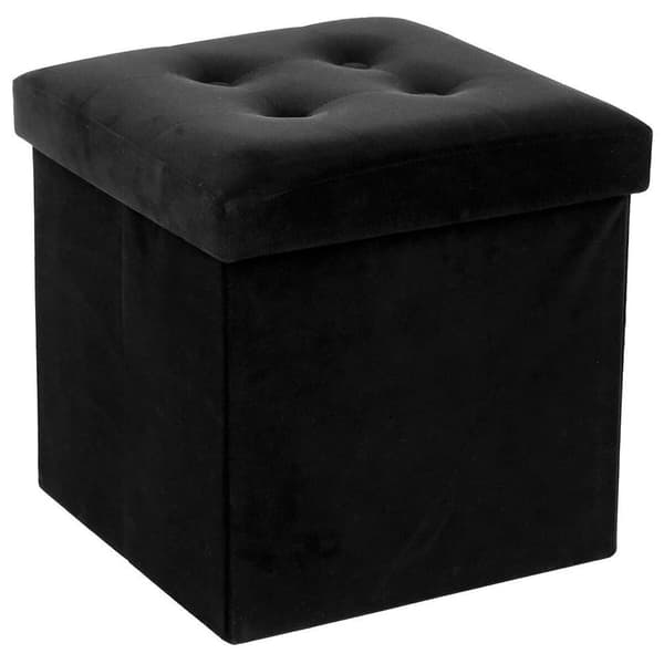 Atmosphera Lysandre Fällbar Pouf i Svart Velour