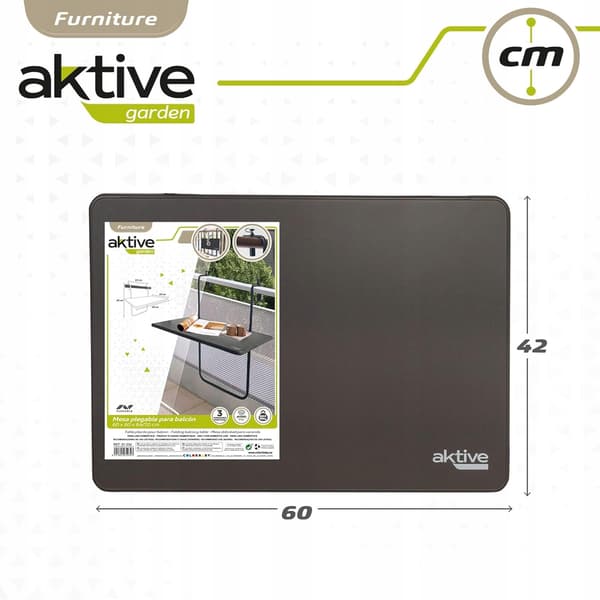 Aktive foldbar balkonbord grå 60x40cm