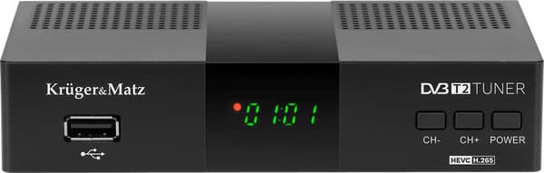 Kruger&Matz KM0550 Tuner DVB-T2 H.265 HEVC musta