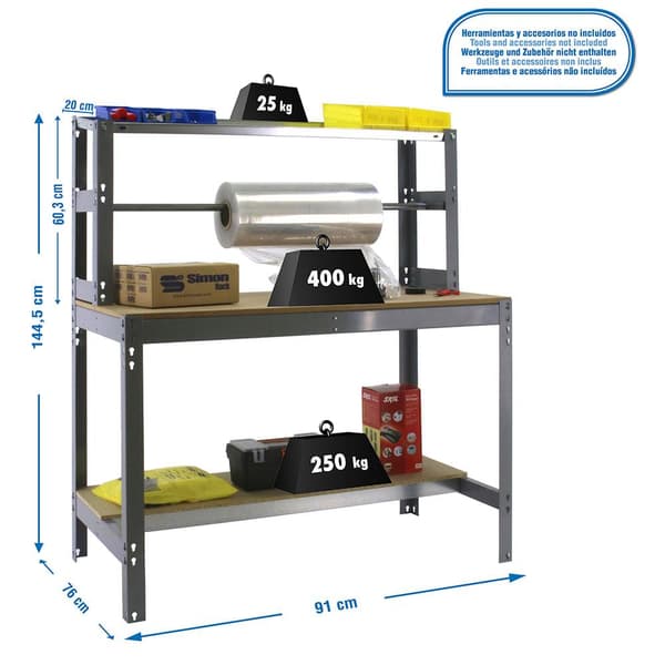 Simonrack bt4 900 arbejdsbænk Grå/Træ