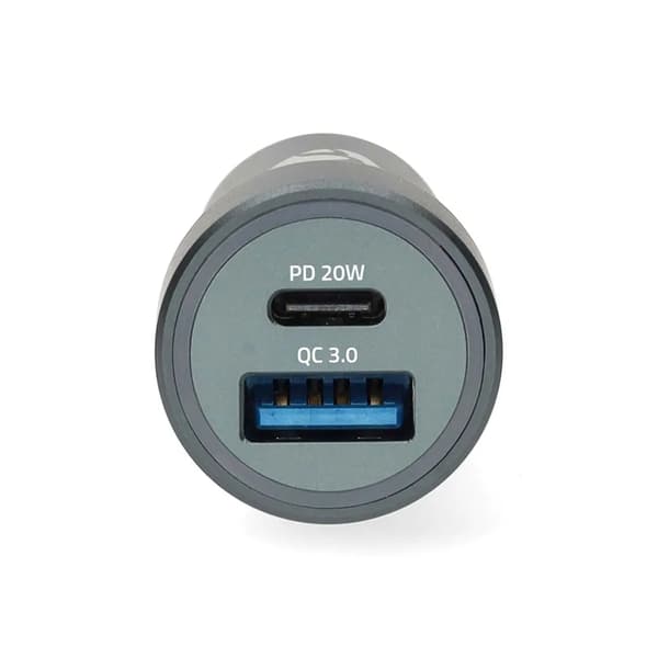 Nedis biloplader 38W USB-A USB-C dual-port Sølv