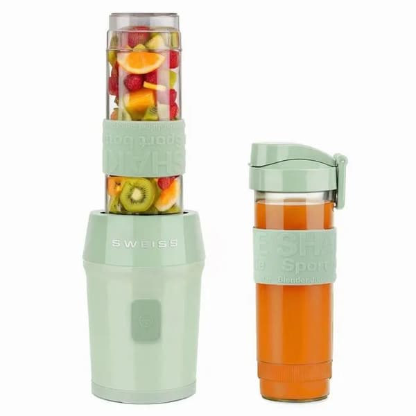 SWEISS MOOV7 bärbar mixer grön med 2 flaskor 570 ml