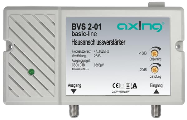 Axing bvs 2-01 TV-signal förstärkare 25 dB vit