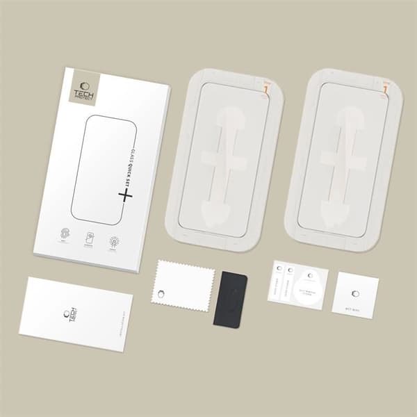 Tech-Protect Quick Set+ Tempererat glas skärmskydd 2-pack svart