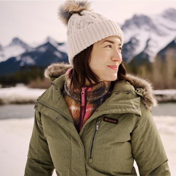 Columbia Boundless Days Cable Knit Pom Beanie beige