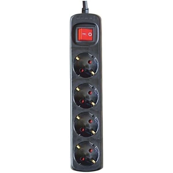 Silver Electronics Power Strip 4 Schuko Sockets 3680W Svart