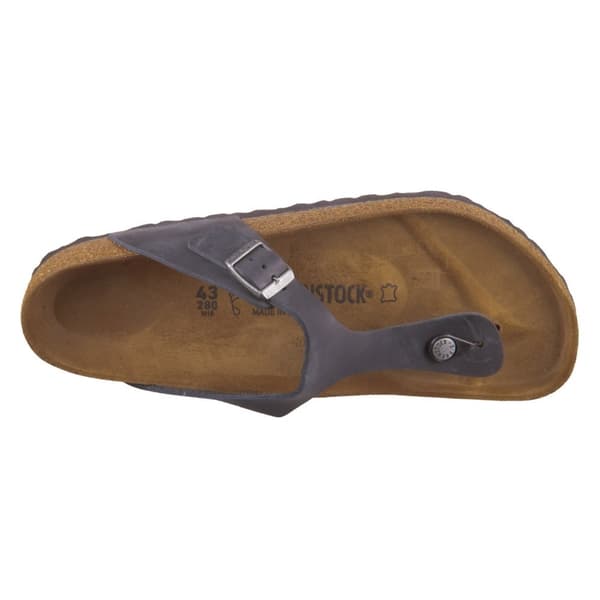 Birkenstock Gizeh flip-flops oiled leather sort