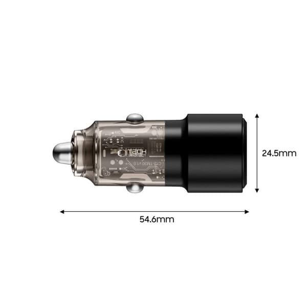 Tech-Protect cc03 biladapter 2-port PD75W sort