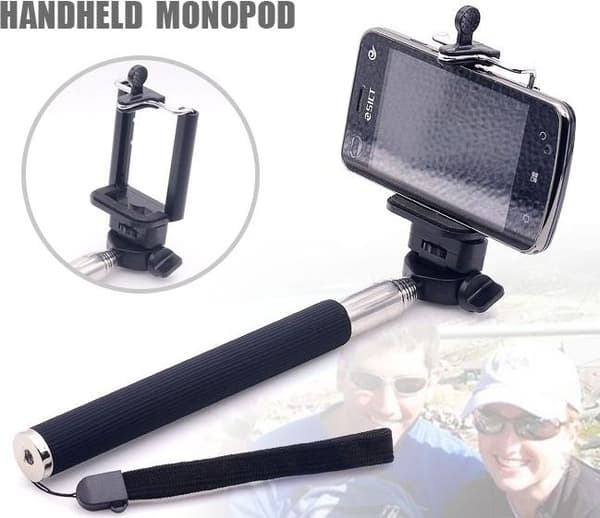 xrec selfie stick sort justerbar 110cm