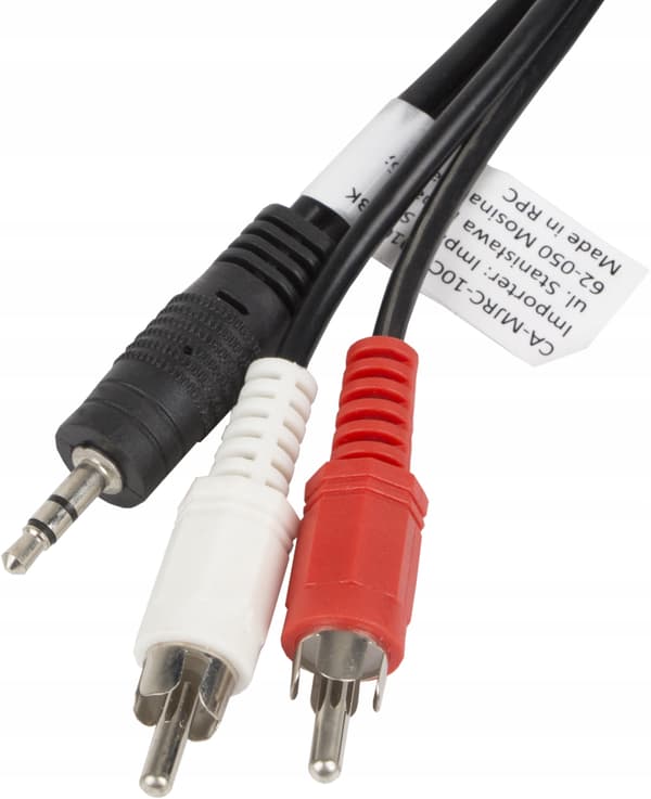Libox lb0023 sort audio-video kabel 3.5mm til 2x RCA 3m
