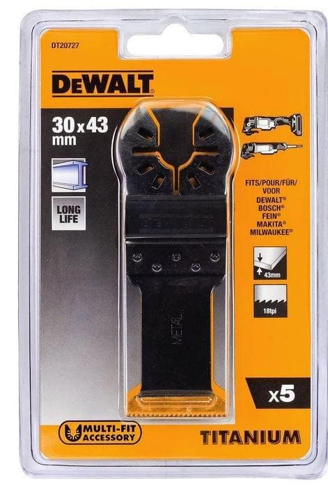 DeWalt dt20727-qz multitoolblad titanium 30x43mm 5-pack