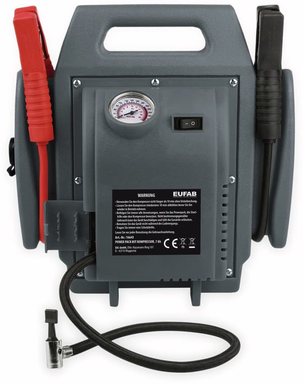 Eufab 16643 jump starter 7000mAh Grå