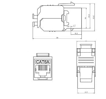 Lapara Cat6A FTP RJ45 Keystone Modul