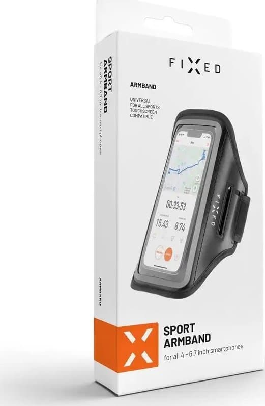 fixed armbånd smartphoneholder op til 6,7 tommer sort