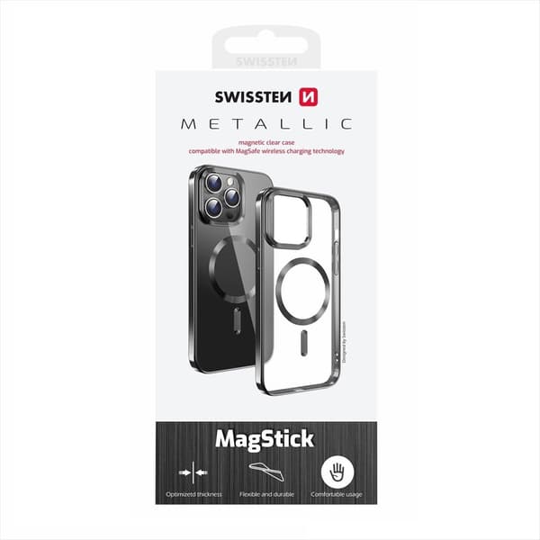 Swissten Jelly Magstick Metallic Transparent/Musta