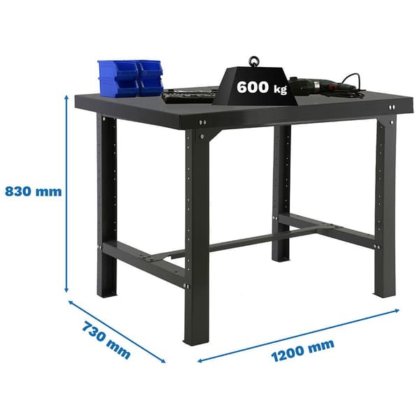 Simonrack bt6 arbetsbänk anthracit 600 kg