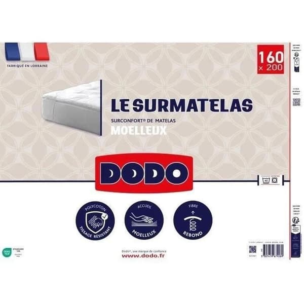 Dodo Surmatelas 160x200 cm blanc