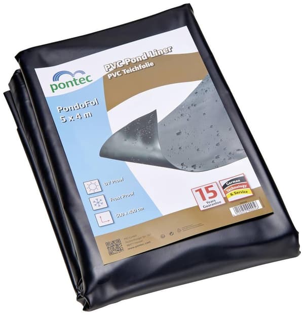 Pontec 90005 Sort PVC dammemembran 5m x 4m 0.5mm
