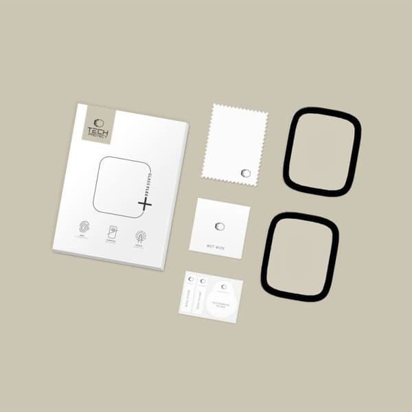 Tech-Protect lasi flex+ näytönsuojus 2-pack Apple Watch 44mm musta