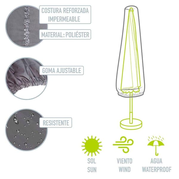 Aktive parasol skydd överdrag grå 360cm