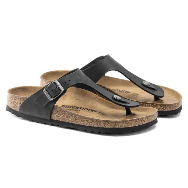 Birkenstock Gizeh flip-flops oiled leather svart