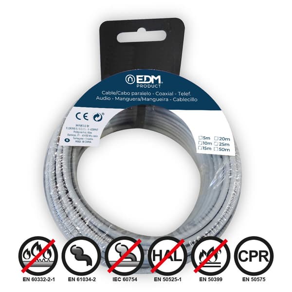 EDM sähkökaapeli 2.5mm harmaa 25m