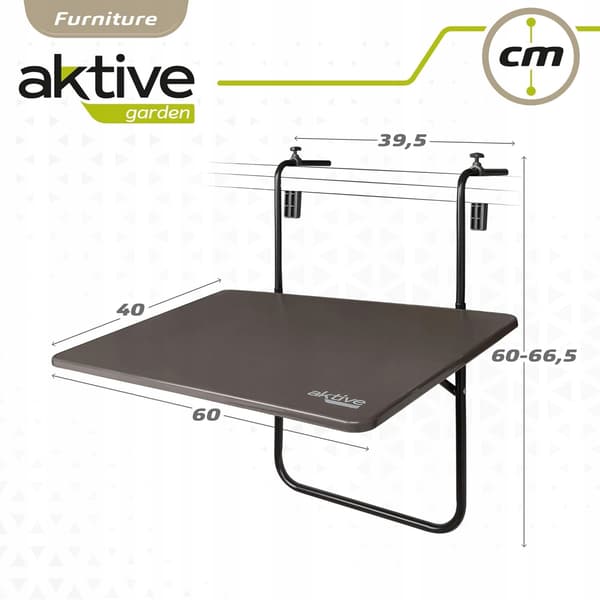 Aktive folding balcony table grå 60x40cm