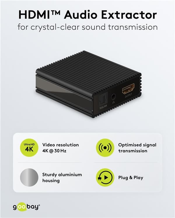 Goobay 79138 HDMI Audio Extractor 4K 30Hz